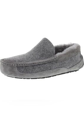 Men's UGG Australian Ascot Wool Moccasin Indoor Outdoor Slippers Cozy Gray 11